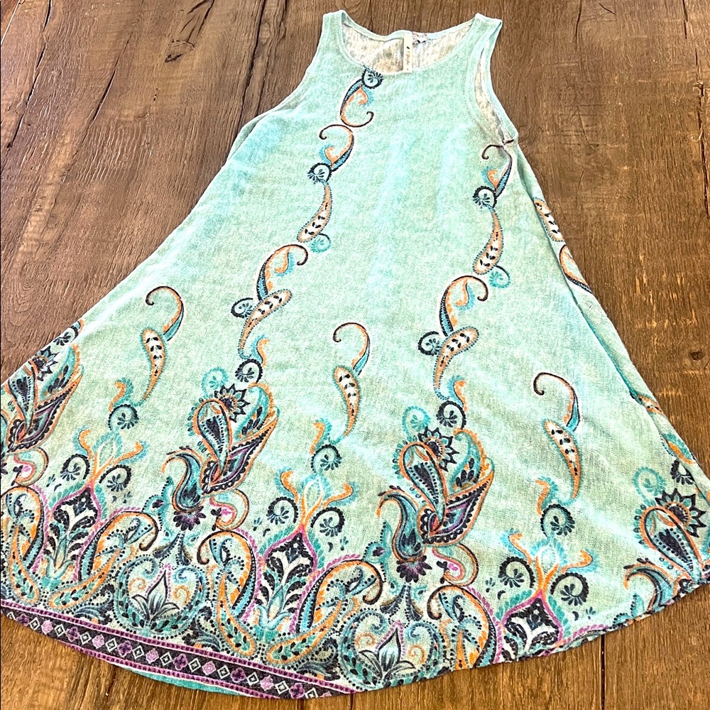 42 Pops size Small blue and white boho print dress with pockets